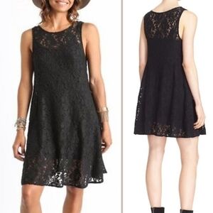 FREE PEOPLE Miles Of Lace Mini Fit & Flare Sleeveless Popover Dress, Lined, Nwt